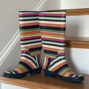 Coach Multicolor Pammie Striped Rainboots